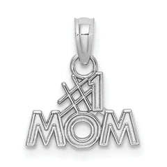 10k White Gold Polished #1 MOM Pendant