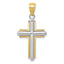 10k Two-tone Polished Cross Pendant