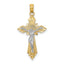 Crucifix Pendant in 10K Two-Tone Gold, 29mm Diamond-Cut - Sophia Jewelers