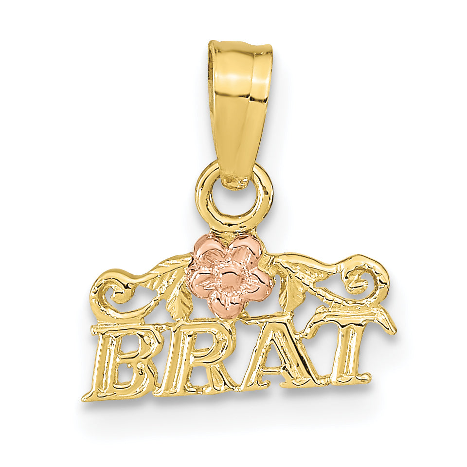 10K Rose and Yellow Gold BRAT Pendant