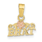10K Rose and Yellow Gold BRAT Pendant