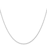 10K White Gold 1.15mm Carded Cable Rope Chain