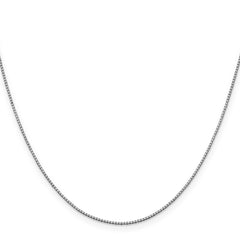 10k White Gold 1mm Box Chain
