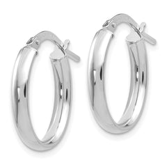 10K Polished White Gold Hoop Earrings