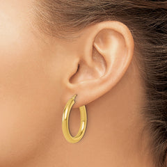 10K Polished Lightweight Hoop Earrings
