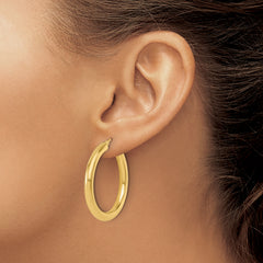 10K Polished Lightweight Hoop Earrings