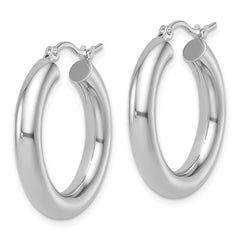 10K White Gold Polished Lightweight Hoop Earrings