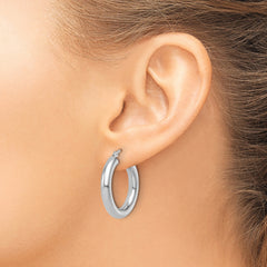10K White Gold Polished Lightweight Hoop Earrings