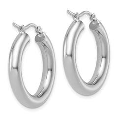 10K White Gold Polished Lightweight Hoop Earrings