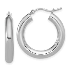 10K White Gold Polished Lightweight Hoop Earrings