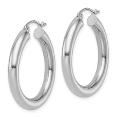 10K White Gold Polished Lightweight Hoop Earrings