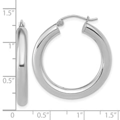 10K White Gold Polished Lightweight Hoop Earrings