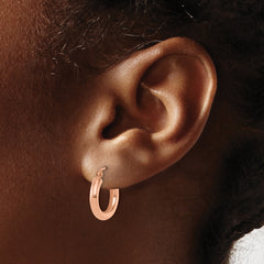 10K Rose Gold Polished Hoop Earrings