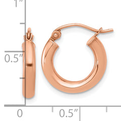 10K Rose Gold Polished Hoop Earrings