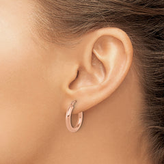10K Rose Gold Polished Hoop Earrings