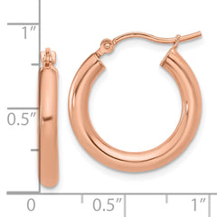 10K Rose Gold Polished Hoop Earrings