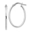 10K White Gold Polished Oval Hoop Earrings