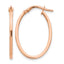 10K Rose Gold Polished Oval Hoop Earrings