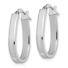 10K White Gold Polished U-Shape Hoop Earrings
