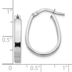 10K White Gold Polished U-Shape Hoop Earrings