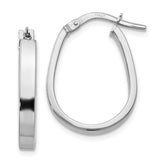 10K White Gold Polished U-Shape Hoop Earrings