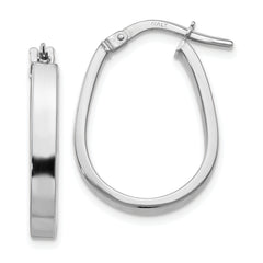 10K White Gold Polished U-Shape Hoop Earrings