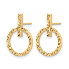 10K Polished D/C Post Dangle Earrings