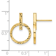 10K Polished D/C Post Dangle Earrings