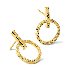 10K Polished D/C Post Dangle Earrings