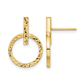 10K Polished D/C Post Dangle Earrings