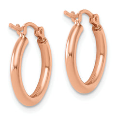 10K Rose Gold Polished Hinged Hoop Earrings