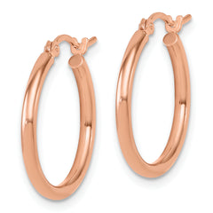 10K Rose Gold Polished Hinged Hoop Earrings