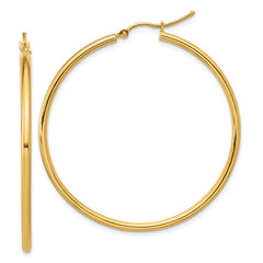 10K Polished Hinged Hoop Earrings