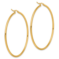 10K Polished Hinged Hoop Earrings