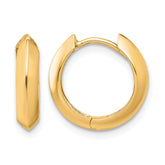 10K Polished Hinged Huggie Earrings