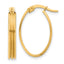 10K Polished and Grooved Oval Hoop Earrings