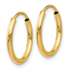 10k 1.2mm Polished Round Endless Hoop Earrings