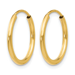10k 1.5mm Polished Round Endless Hoop Earrings