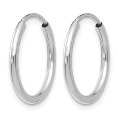 10k White Gold 1.5mm Polished Endless Hoop Earrings