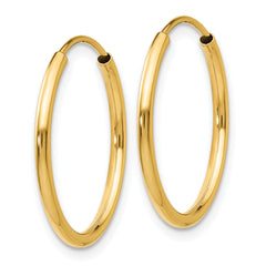 10k 1.2mm Polished Round Endless Hoop Earrings