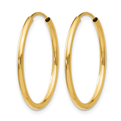 10k 1.5mm Polished Round Endless Hoop Earrings