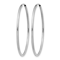10k White Gold 1.5mm Polished Endless Hoop Earrings