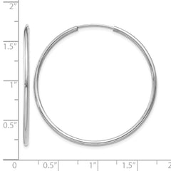 10k White Gold 1.5mm Polished Endless Hoop Earrings