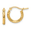 10k Diamond-cut 2mm Round Tube Hoop Earrings