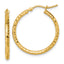 10k Diamond-cut 2mm Round Tube Hoop Earrings