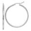 Ridged Round Tube Hoop Earrings in 10K White Gold, 40mm Diamond-Cut - Sophia Jewelers