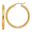 10k Diamond-cut 3mm Round Hoop Earrings