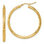 10k Diamond-cut 3mm Round Hoop Earrings
