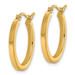 10k 2mm Square Tube Hoop Earrings