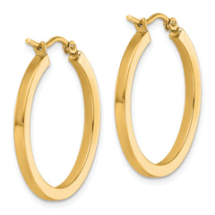 10k 2mm Square Tube Hoop Earrings